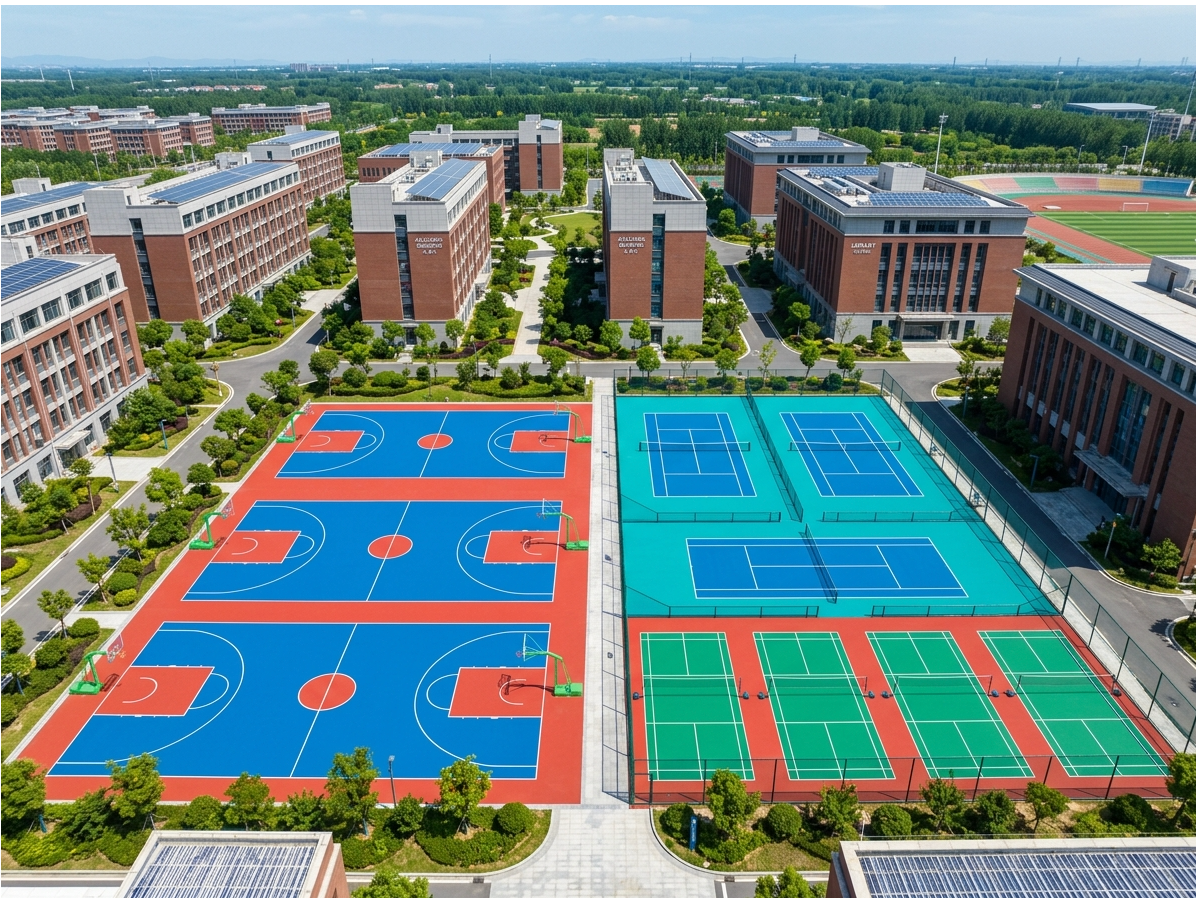 南充市硅PU球场预制型塑胶跑道 - 一站式服务